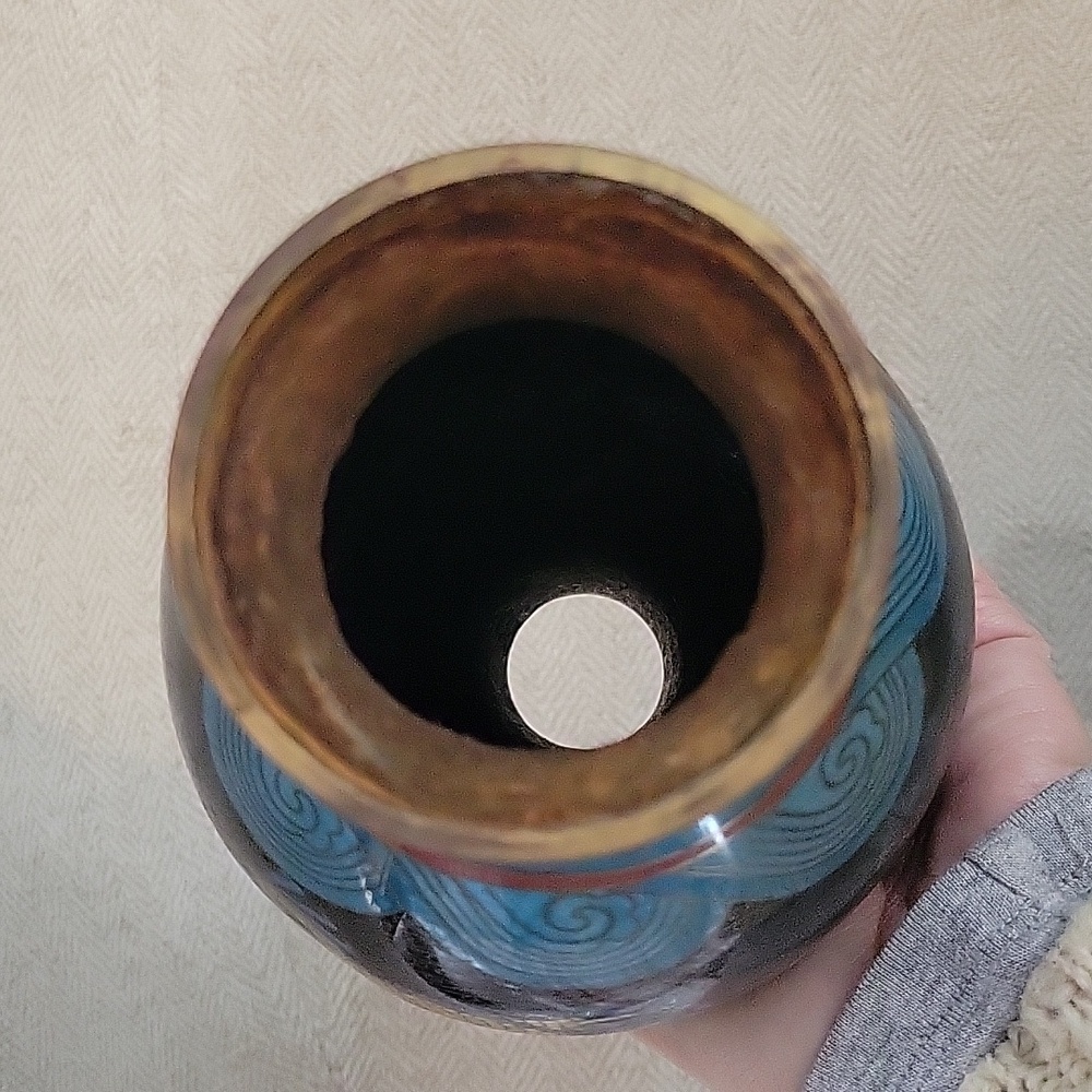 CHINESE CLOISONNE VINTAGE QING DYNASTY DRAGON VASE - Picture 5 of 8